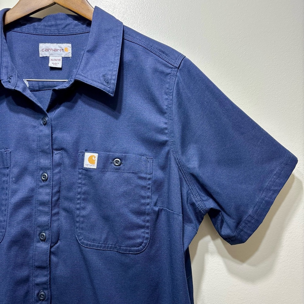 Carhartt Rugged Professional Series Relaxed Fit Work Shirt Blue Women’s XL - Picture 3 of 8